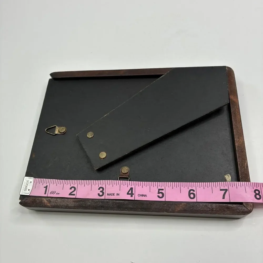 Vintage 5x7 Lightweight Dark Wooden Photo Frame Easel Back